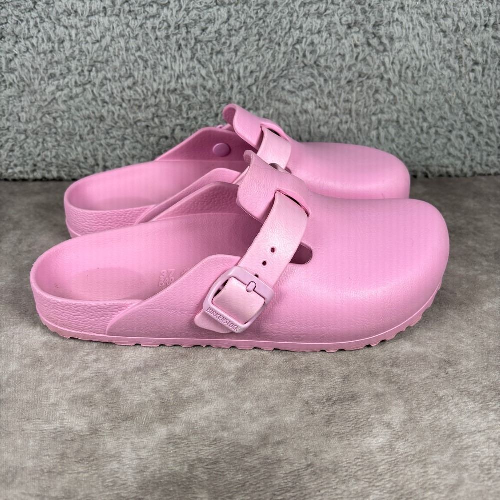 Birkenstock Clogs Women 37 Pink Boston EVA Waterproof Slip On Buckle Strap Shoes
